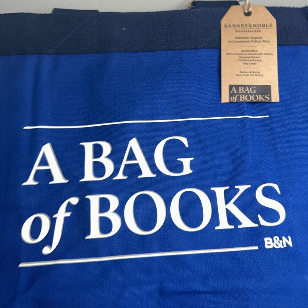 NWT! Barnes & Noble A Bag of Books Premium Organic In-Conversion Cotton Tote